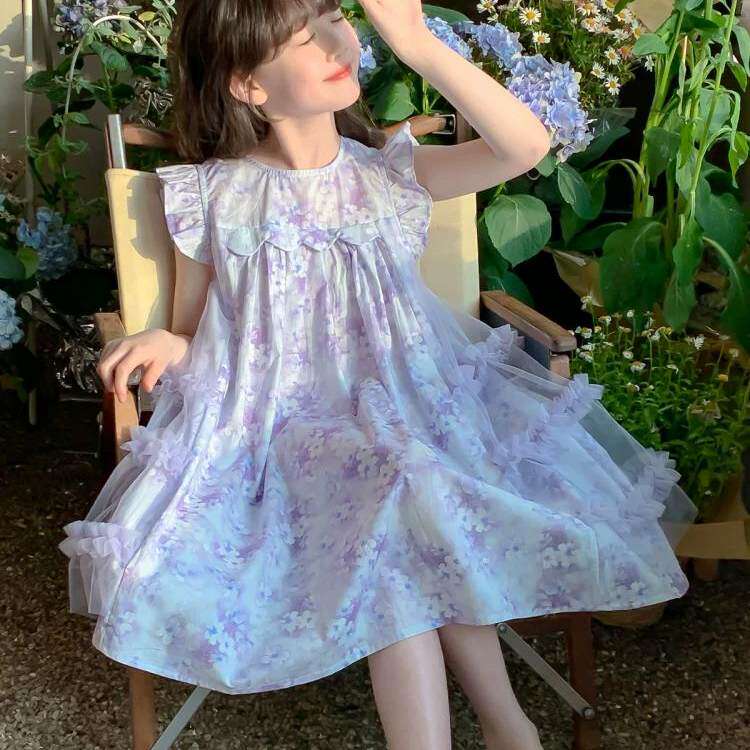 女童连衣裙2026新款夏洋气童装小女孩碎花裙夏季纱裙子儿童公主裙
