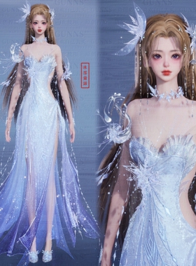 【4Gunns】诛仙世界服装染色 成女 浮梦冰华绮霰 冰雪童话