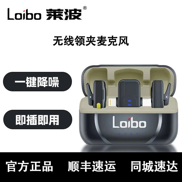 莱波LB680一拖二无线领夹降噪续航麦克风适用苹果安卓等设备通用
