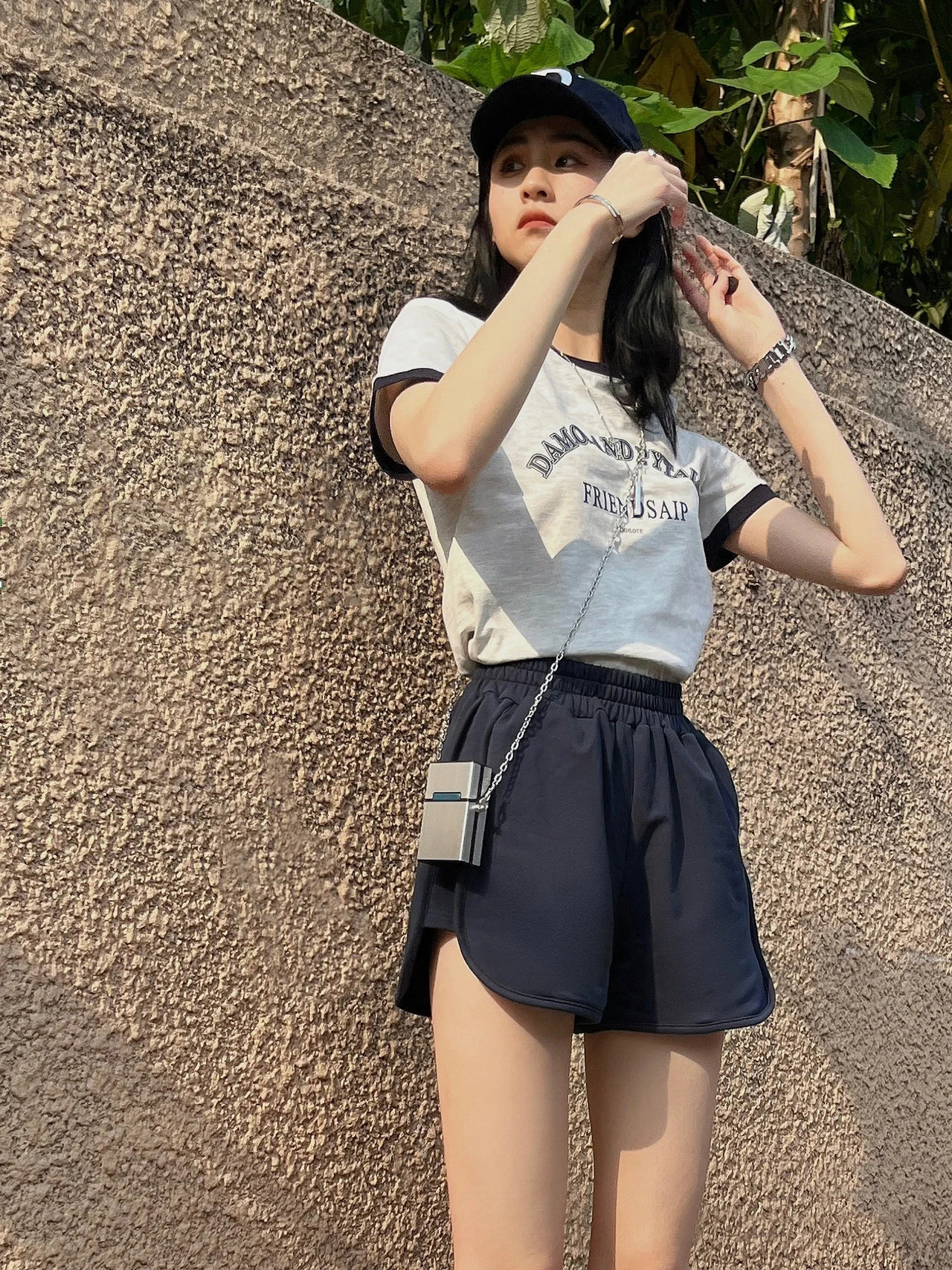 纯棉休闲运动套装女夏季学生韩版宽松短袖短裤时尚两件套跑步服潮