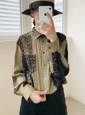 UONE手工定制民族风衬衫女2022新款夏宽松直筒上衣气质百搭洋气潮