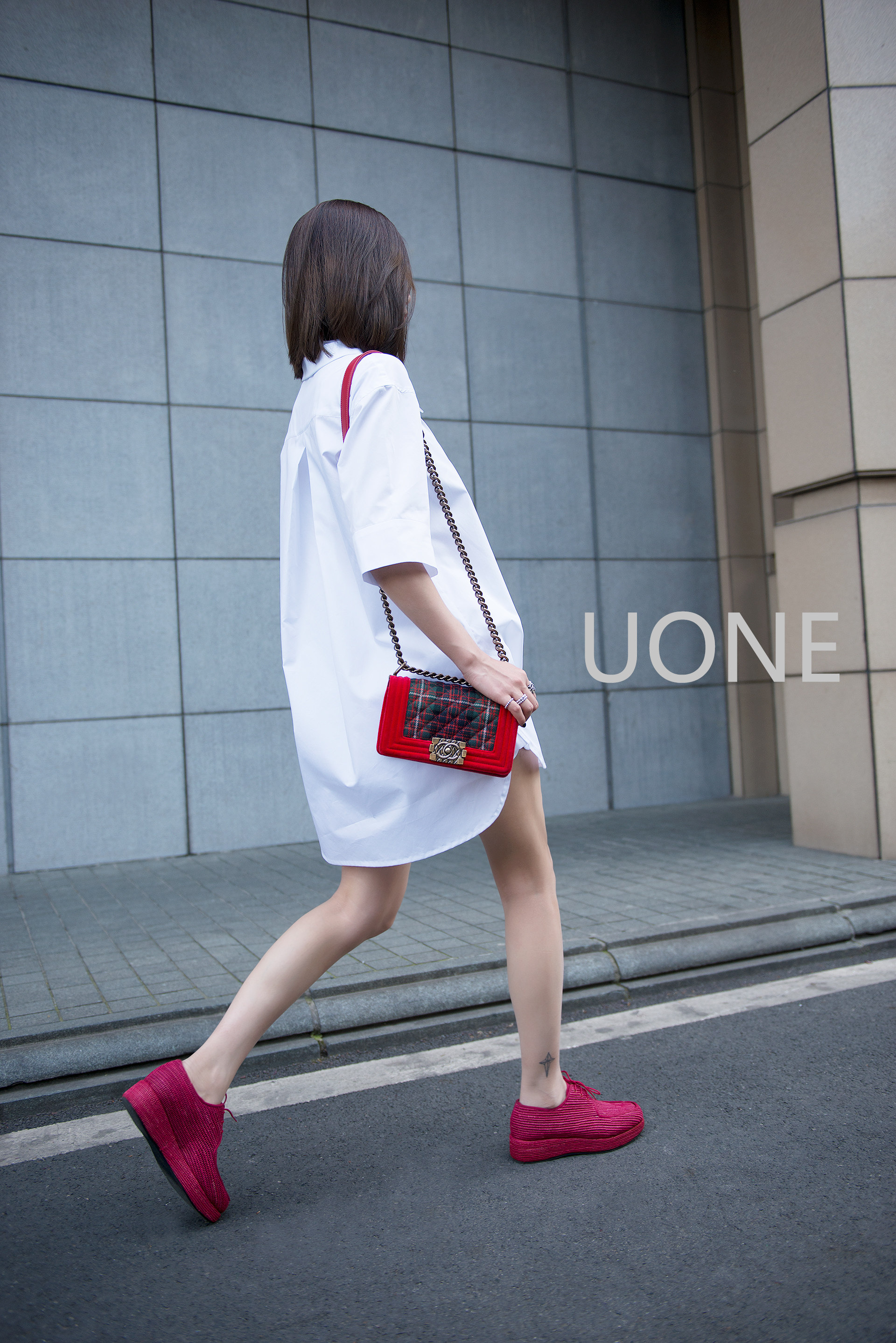 UONE定制日本棉面料衬衣裙长袖春秋韩范宽松纯棉衬衫女休闲百搭潮
