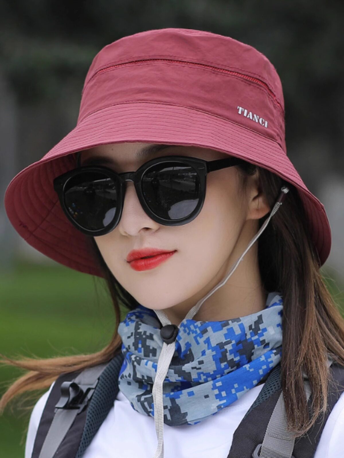 帽子女夏天户外防晒遮阳帽运动太阳帽薄款遮脸透气盆帽渔夫帽百搭