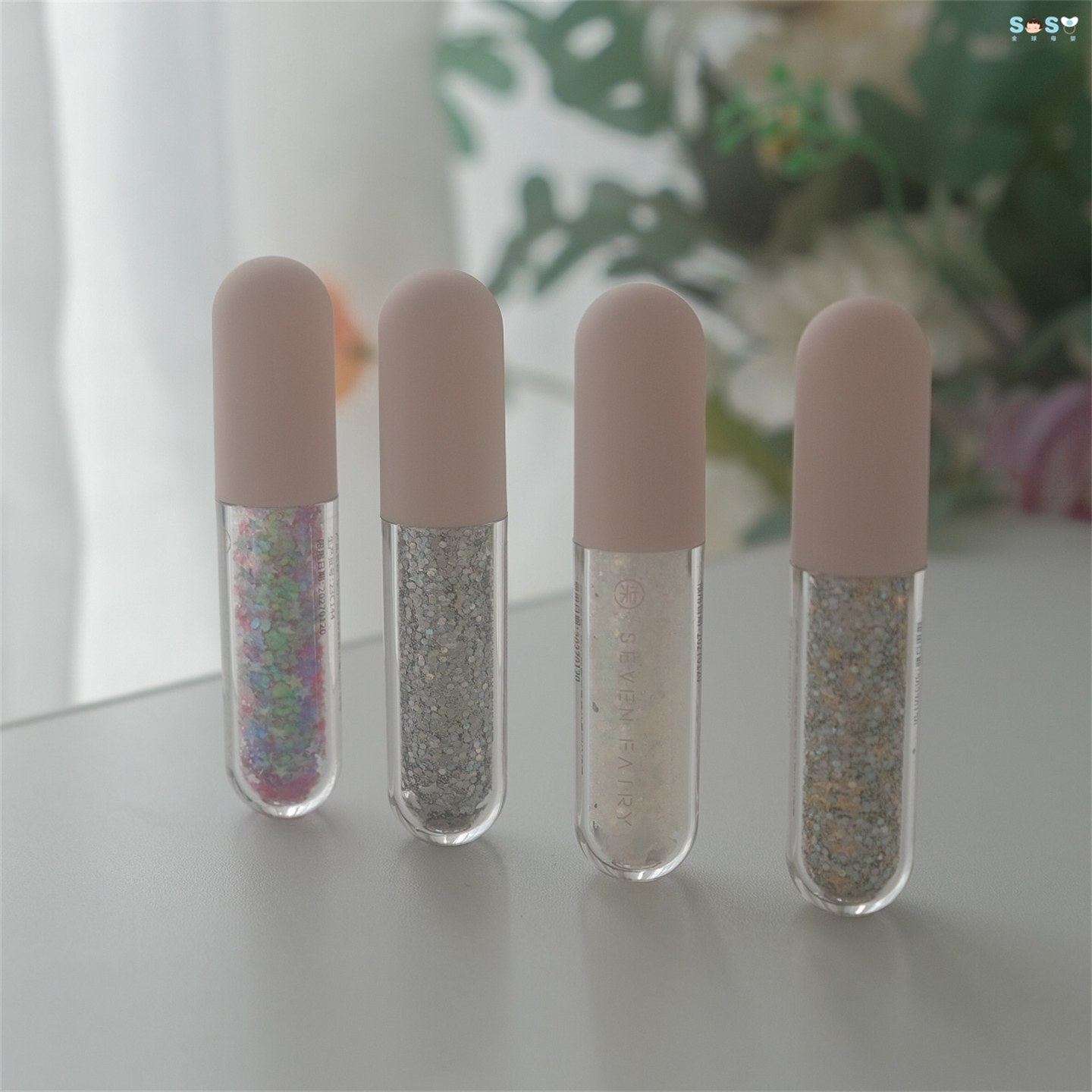 [SOSO全球]柒小仙儿童舞台彩妆亮片啫喱眼影指甲油化妆品套装闪粉