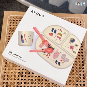 EKOBO宝宝分格餐盘餐具3件套装