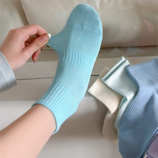 多巴胺袜子女春夏款 纯棉无骨短筒袜ins潮网眼透气学生百搭运动袜