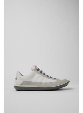 代购Camper男士休闲鞋轻便灵活透气环保材质白色灰色回收PET面料