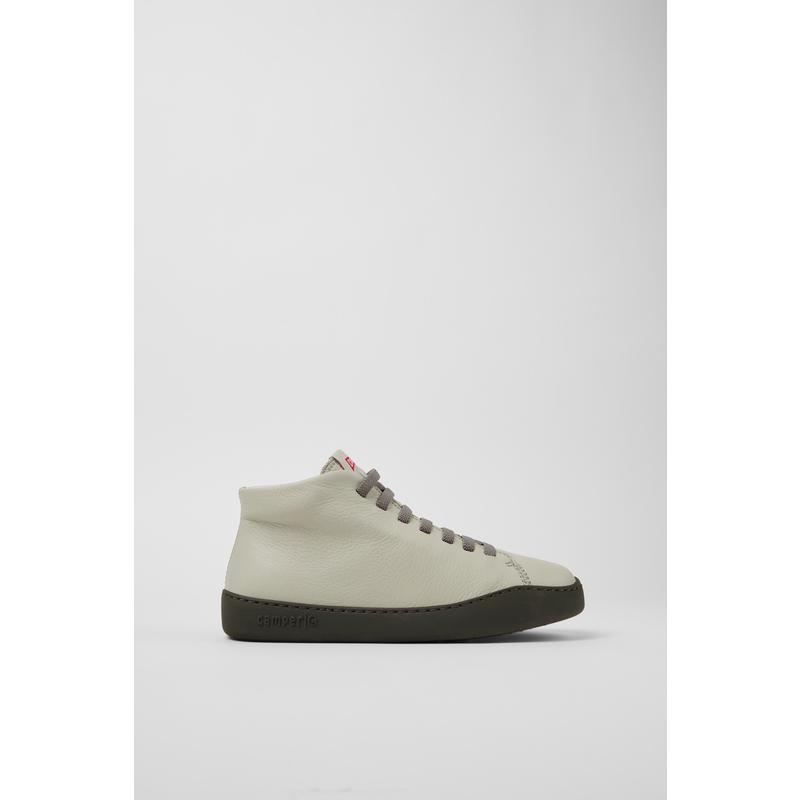 代购Camper女士高帮鞋透气缓震轻便环保鞋垫灰色牛皮弹力鞋带