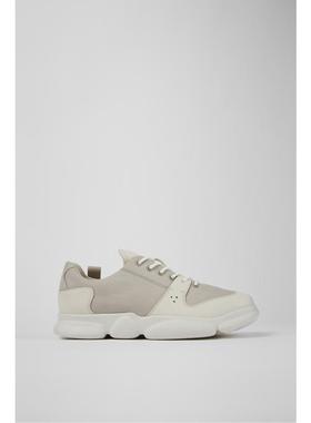 代购Camper男士老爹鞋透气吸汗轻便缓震白色皮革回收PET系带