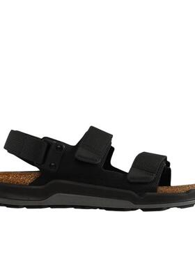 代购Birkenstock男士凉鞋透气舒适脚床防滑耐磨黑色双带设计