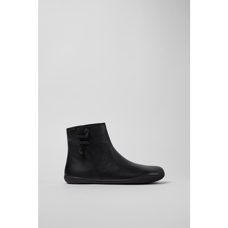 代购Camper女士切尔西靴透气柔软轻便耐磨黑色皮革TPU鞋底