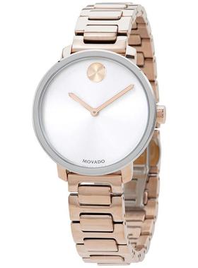 代购Movado摩凡陀女士腕表计时夜光日期防刮钢带防水金属玫瑰金