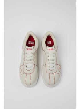 代购Camper男士小白鞋透气缓震轻便环保材料白色系带皮革