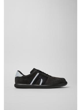 代购Camper男士休闲鞋透气吸汗软底轻便灰色黑色翻毛皮皮革系带