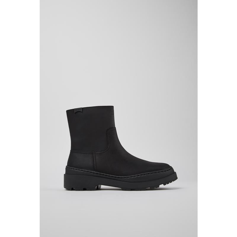 代购Camper女士切尔西靴透气轻便耐磨防滑黑色反绒皮圆头平跟