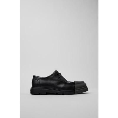 代购Camper男士皮鞋透气吸汗轻便环保黑色系带橡胶鞋底橡胶鞋头