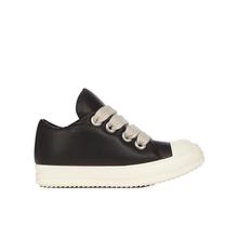 代购RICKOWENS休闲鞋男舒适轻便耐磨防滑黑色白色鞋底系带设计