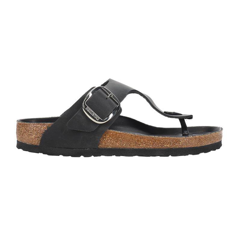 代购Birkenstock女士人字拖透气柔软轻便灵活黑色皮质T型带