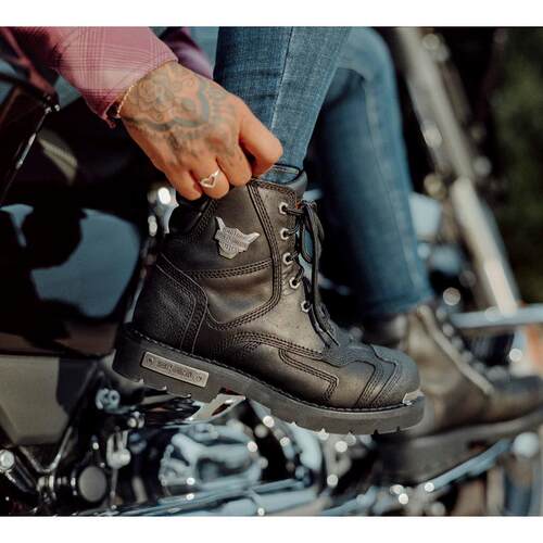 海外代购Harley Davidson/哈雷戴维森女士时装靴耐磨防滑系带