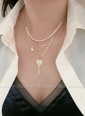 高级925银镀金ins风气质长款颈饰