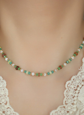 彩色串珠项链轻奢百搭ins多巴胺