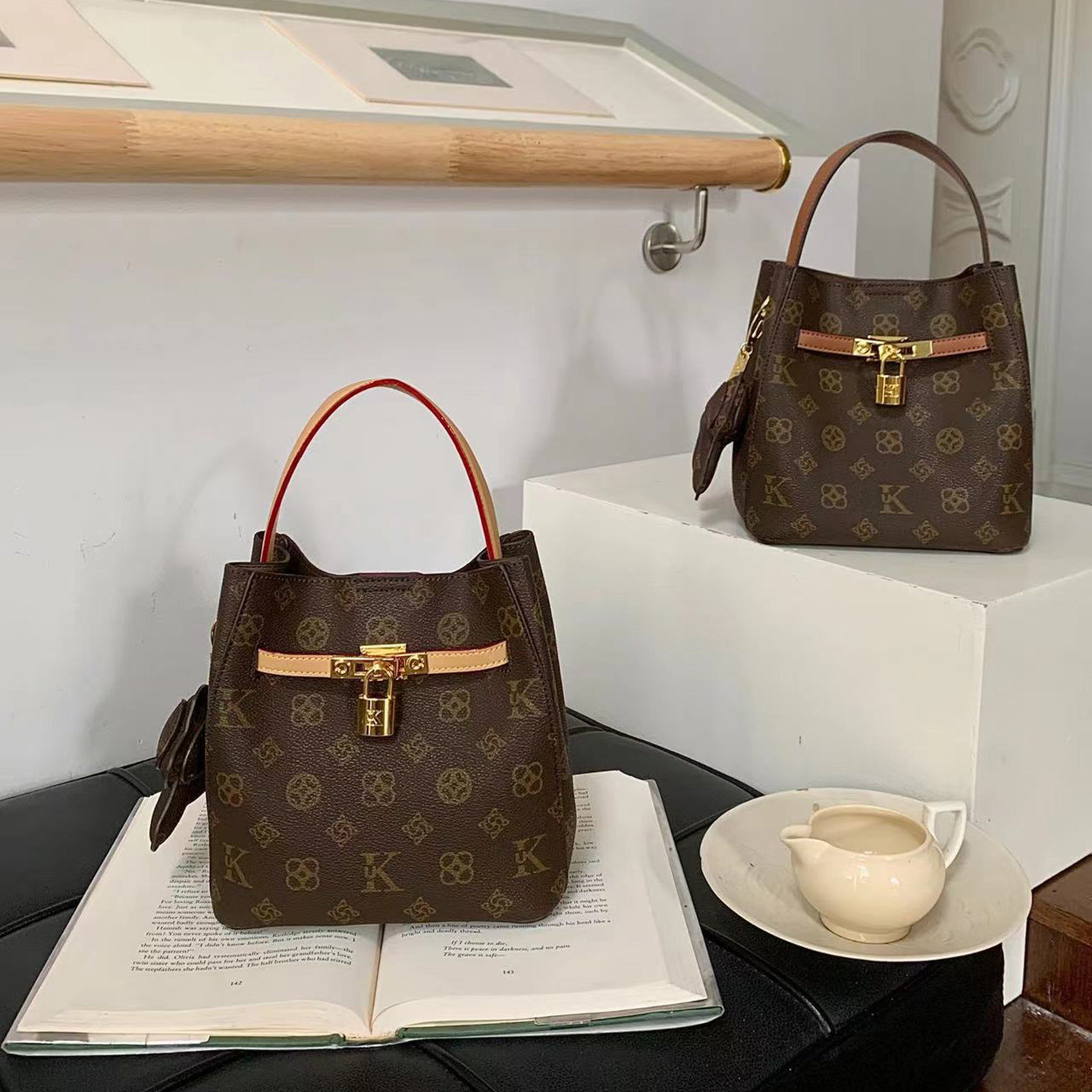 优库迪斯包包女斜挎包简约百搭大气大容量新款秋冬爆款手提水桶包