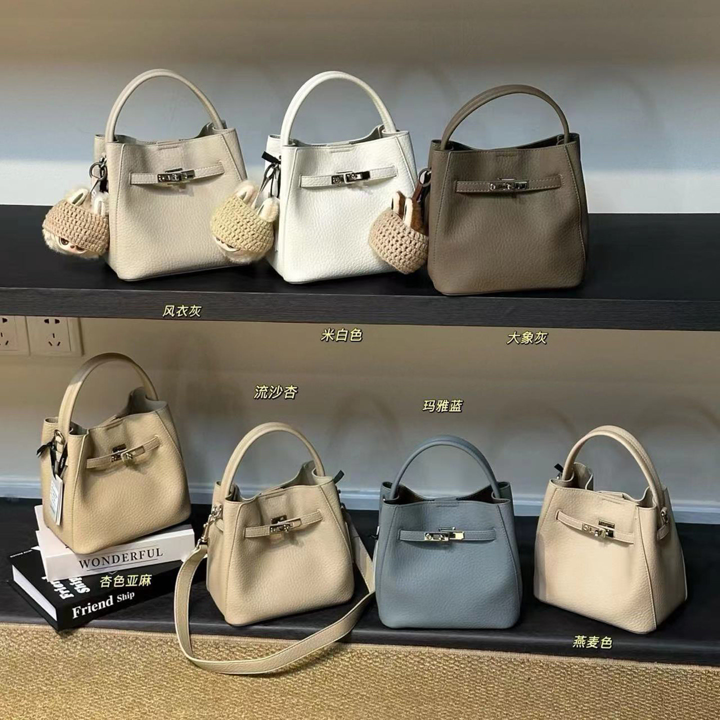 康泰娜品牌包包女新款2026爆款真皮水桶包斜挎简约百搭大气高级感