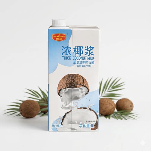 积奇浓椰浆1L不含反式脂肪超高温杀菌烘焙冲调椰浆西米露椰蓉原料