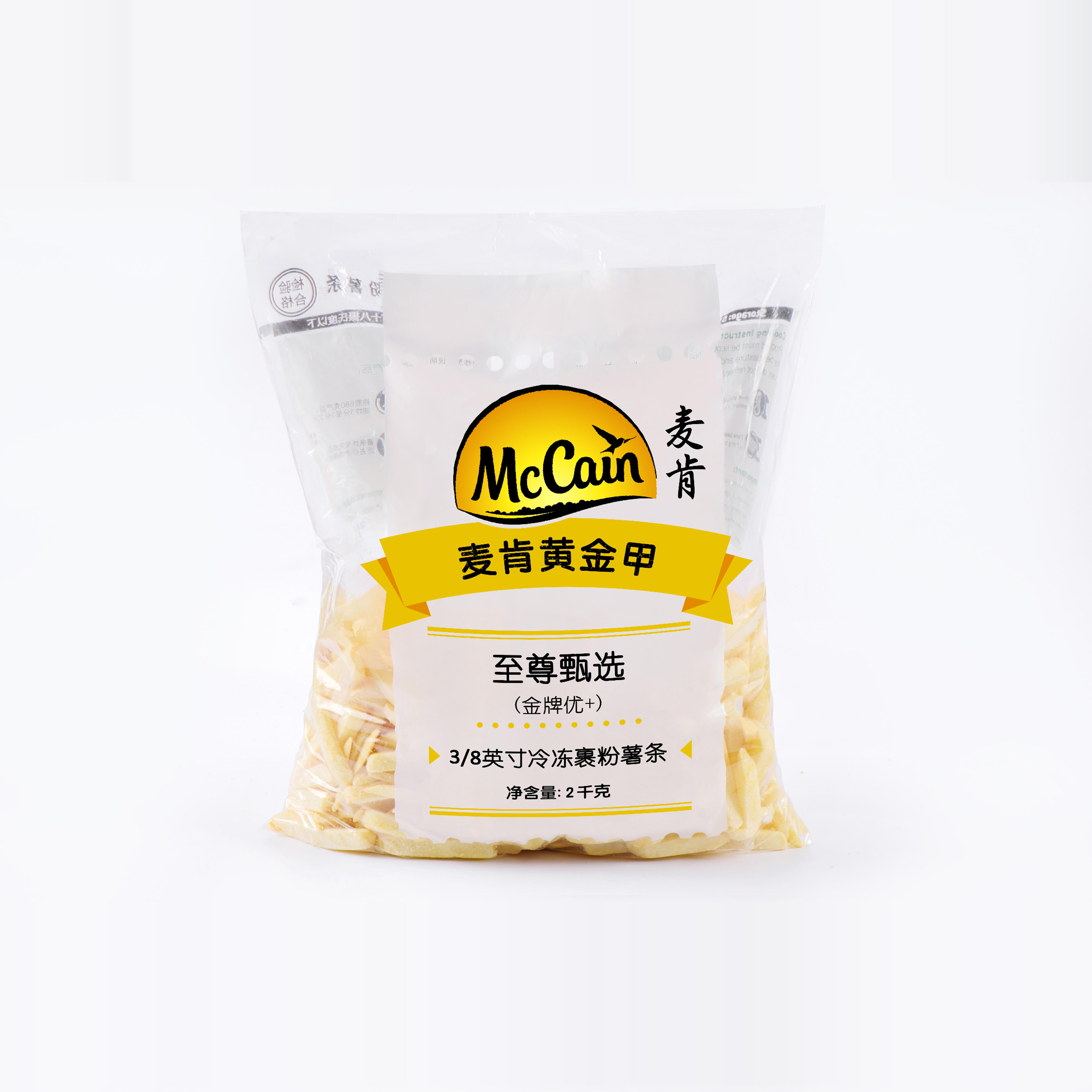 麦肯金牌加粗优+3/8英寸冷冻裹粉薯条 06608 2kg食品店餐饮商用
