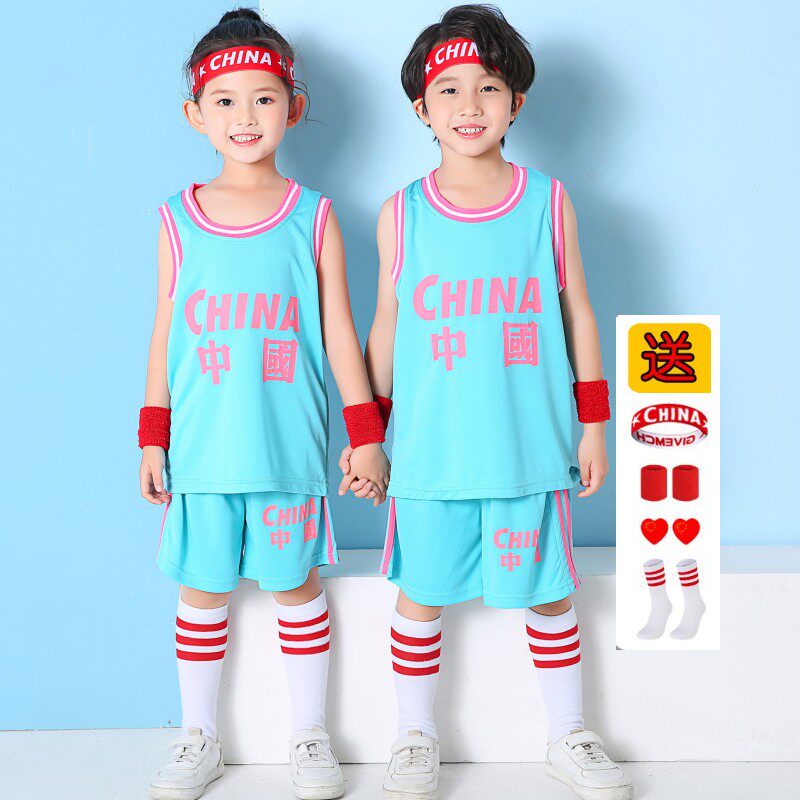 宝宝球服夏 小童篮球服套装 幼儿园夏季男童表演服幼儿女童训练服