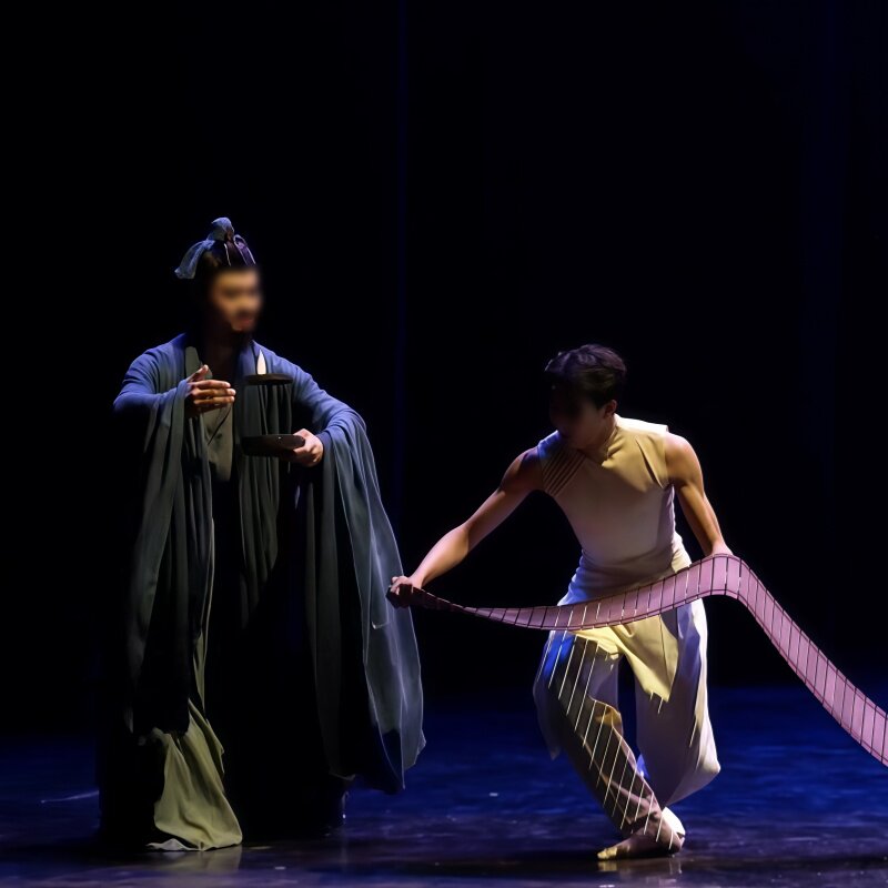 《典灯》同款演出服古典舞男子群舞大袖衫专业定制白色纯色裤子