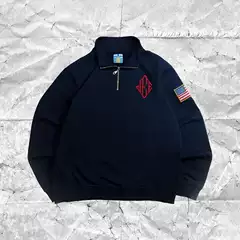 Cross-Border European and American Retro Pullover Polo Collar Sweatshirt with Embroidered Pattern, Casual Street Style Loose Fit Sports Shirt for Men