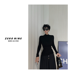 针织衫 修身 女 黑色高领长袖 Dan