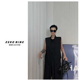 马甲女 西装 Dan 黑色高领无袖