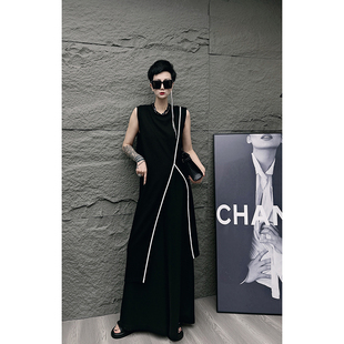 黑色宽松中长款 小众明显连衣裙女 个性 裙子 蛋爷