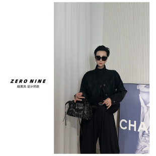 Dan 皮衣夹克外套女 黑色短款