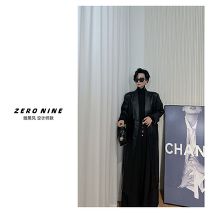 Dan 皮衣外套女 黑色中长款