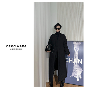 帅气炸街风衣式 羽绒服女 外套 暗黑风黑色中长款 Dan