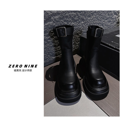 Dan Dan 黑色高帮朋克风马丁靴子女