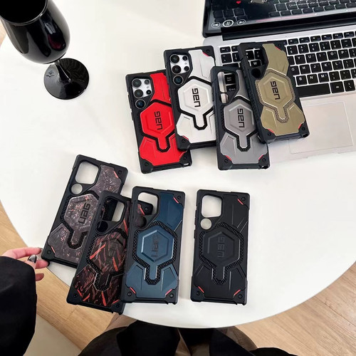 U系列适用三星S25Ultra磁吸手机壳防摔SamsungS24+全包保护套气囊硬壳Magsafe商务锻造橙高级感凯夫拉S23plus