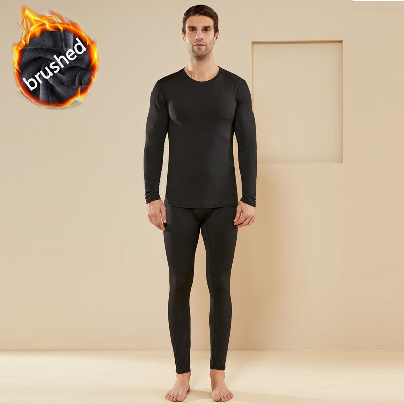 紧身衣男秋冬季加绒运动保暖套装足球训练篮球高弹打底健身衣长裤