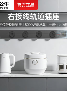 公牛厨房明装轨道插座8000W