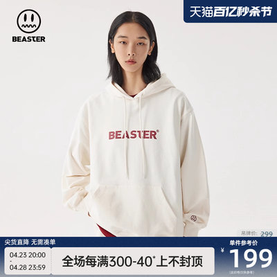 BEASTER连帽字母印花潮卫衣