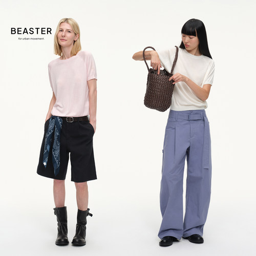 BEASTER「100莱赛尔品质甄选」基础柔软轻薄宽松针织圆领短袖