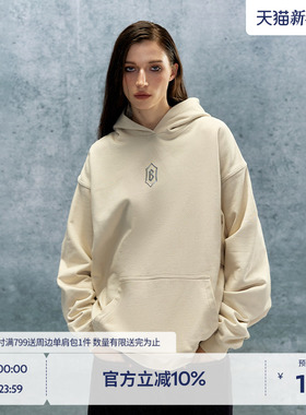 【beaster fe】铁标logo纯棉卫衣男款连帽重磅美式休闲套头上衣