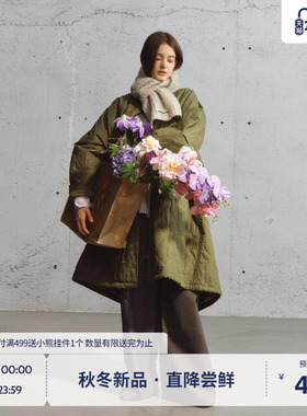 BEASTER军绿色高级感棉服女2025新款中长款保暖棉袄外套冬装男