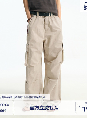 BEASTER潮流百搭大口袋休闲裤男美式春季新款宽松直筒工装裤