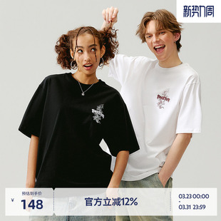 纯棉重磅210g情侣上衣 BEASTER龙系列印花T恤夏新款 商场同款