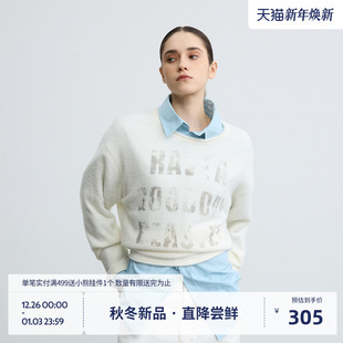 男女情侣款 BEASTER美式 慵懒风早秋新品 毛针织衫 宽松毛衣 印花薄款