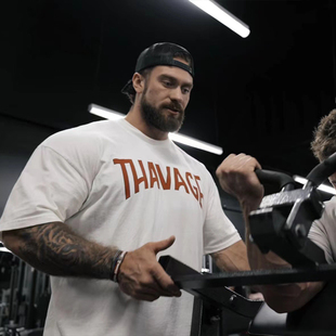 欧美健身运动短袖男士宽松潮牌休闲圆领T恤克里斯RAW训练衣服夏季